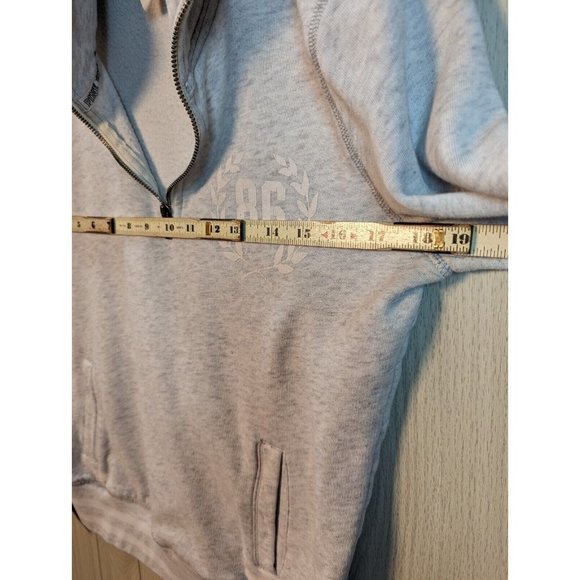 PINK Victoria Secret Women's XS Gray Quarter Zip 86 Logo Sweatshirt Top - Picture 5 of 7